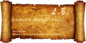 Leibold Borbála névjegykártya
